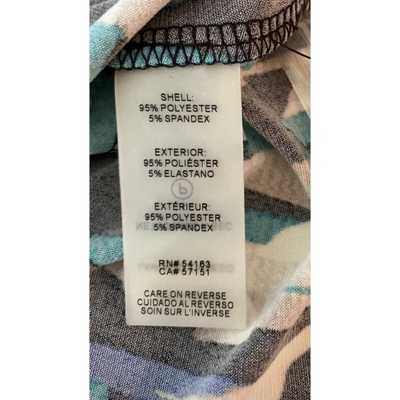 NWT Calvin Klein Top Short Sleeve Cold Shoulder Multicolor Large - Picture 5 of 10